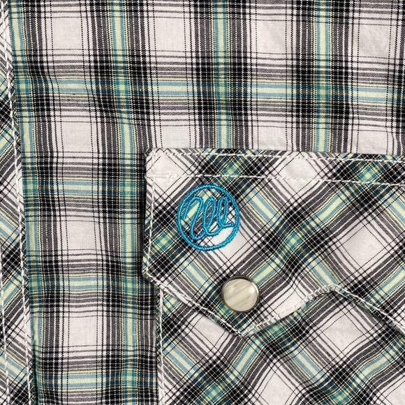 Wrangler Retro Pearl Snap Shirt Men's Small Green Plaid Western Rodeo Cowboy - Picture 3 of 10